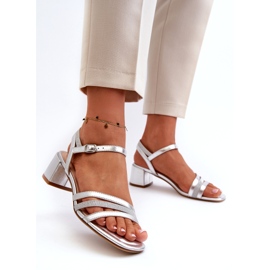 Sandale pentru femei Eco -LEather Sergio Leone SK046 Insole de argint 2