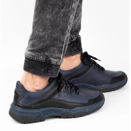 Olivier Pantofi casual barbati din piele 842MA bleumarin albastru 1