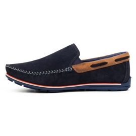KOMODO Mocasini bărbați din piele 920K, bleumarin albastru 1
