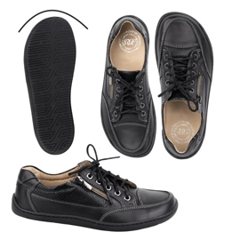 Încălțăminte de piele minimalistă pentru femei desculți Olivier 770 Negru 1