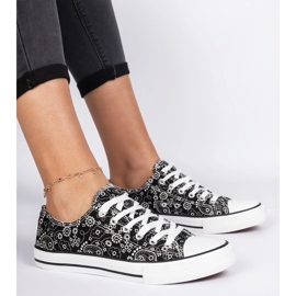 Adidași materiale pentru femei negre în stil aztec negru 1