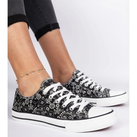 Adidași materiale pentru femei negre în stil aztec negru 2