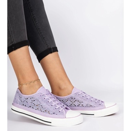 Violet Openwork Adidatori pentru femei 1