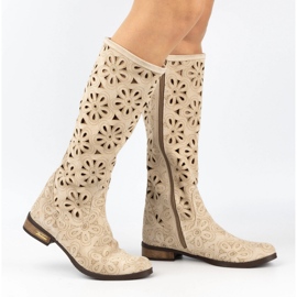 Olivier Cizme deschise pentru femei bej deschis 2