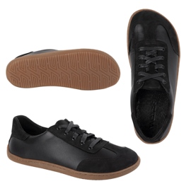 Pantofi desculți din piele minimalistă wasak 0744w negru 2