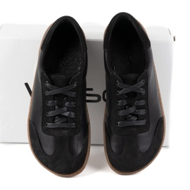 Pantofi desculți din piele minimalistă wasak 0744w negru 1
