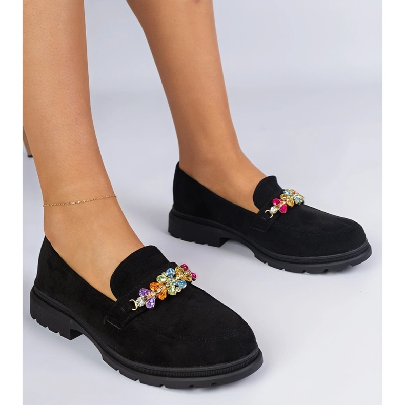 Plăcile de femei negre decorate cu pietre negru 2 Plăcile de femei negre decorate cu pietre negru 2