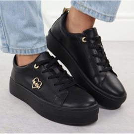 Pantofi pe platforma neagră Filippo Paw586B negru 6
