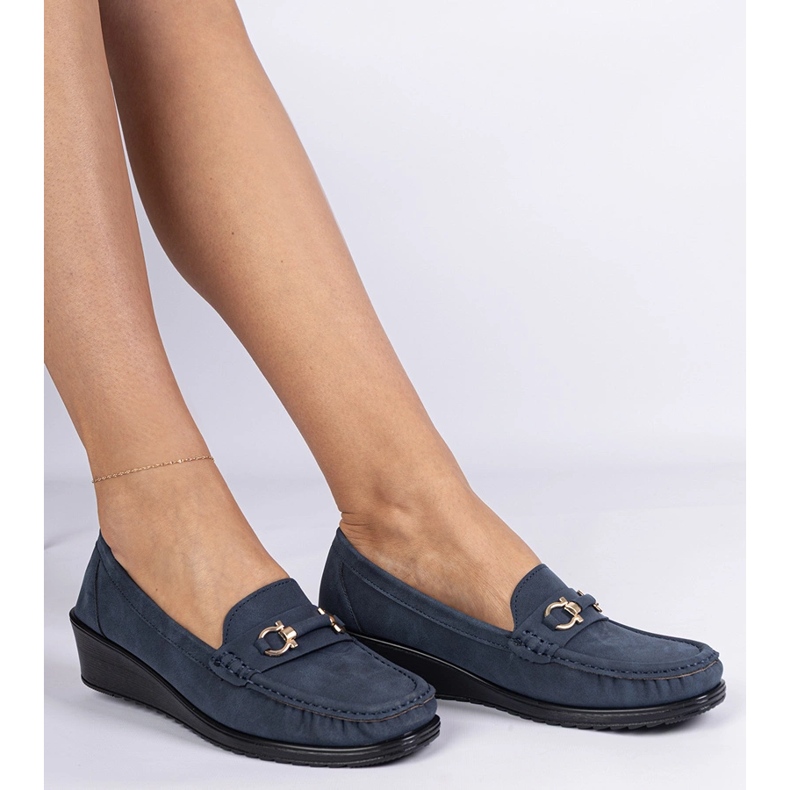 Mandele de pană pentru femei din Marina cu un finisaj mat albastru 2