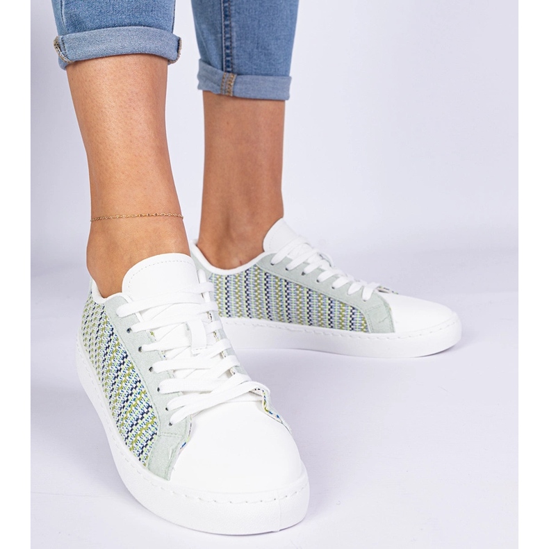 Adidași de materiale pentru femei verzi verde 1