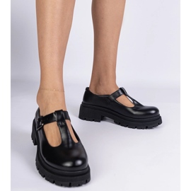 Pantofi negri pe platforma eco -lEather negru 1