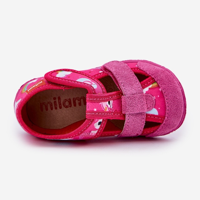 Papuci pentru copii pentru Velcro în Unicorn Fuchsia roz 2