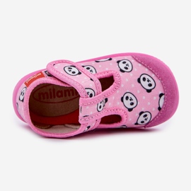 Papuci Milami Panda Panda Pink Ambette Velcro roz 2 Papuci Milami Panda Panda Pink Ambette Velcro roz 2