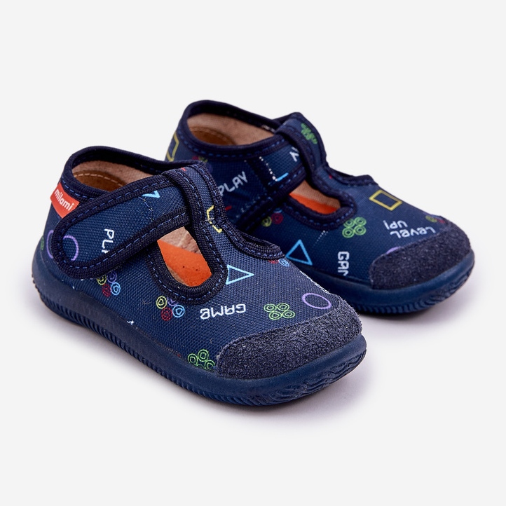 Papuci pentru copii flexibili albastru albastru velcro 1