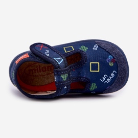 Papuci pentru copii flexibili albastru albastru velcro 2