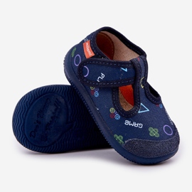 Papuci pentru copii flexibili albastru albastru velcro 3