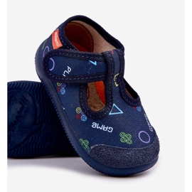 Papuci pentru copii flexibili albastru albastru velcro 4