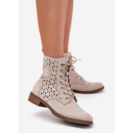 Jezzi Bots cu un model deschis pentru o încuietoare ușoară de plajă bej 1 Jezzi Bots cu un model deschis pentru o încuietoare ușoară de plajă bej 1