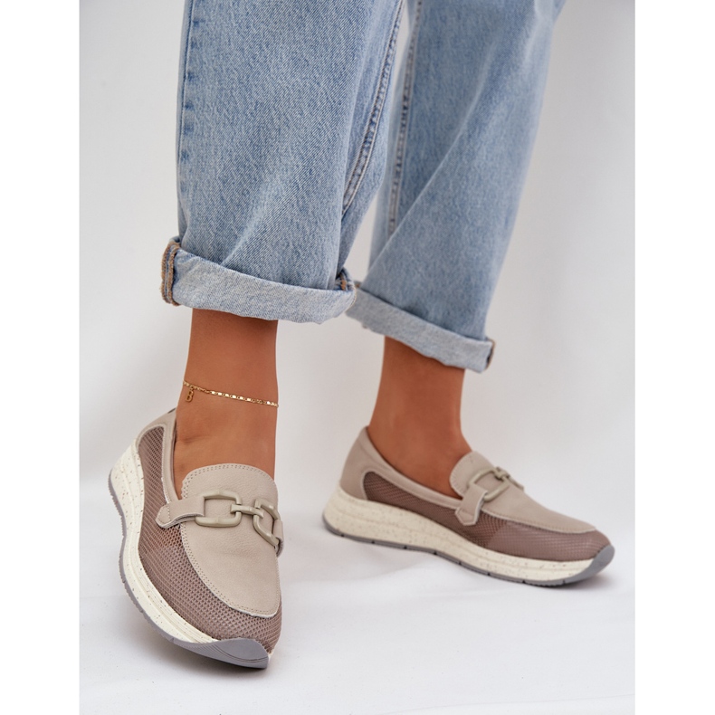 S.Barski Plăcile din piele pentru femei D&amp;A Grey Tw210 gri 2