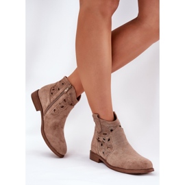 Cizme deschise pentru femei cu fermoar bej S.Barski Hy42-081 2 Cizme deschise pentru femei cu fermoar bej S.Barski Hy42-081 2