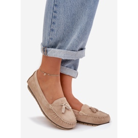 S.Barski Femei Flat Classic Suede Moccasins S. Barski LR51-548 Beige bej 1