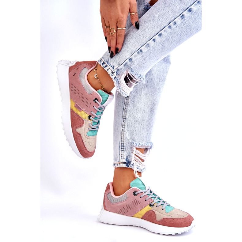 Big Star Adidași de stele mari pentru femei roz-bej 2