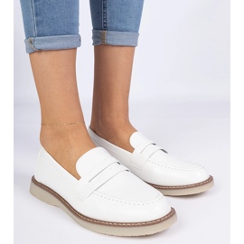 Mocasini clasici de dama albi 2