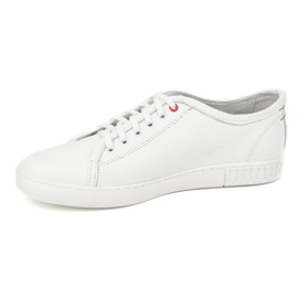 Polbut din piele Pantofi adidași pentru bărbați Model 2129 Alb 1 Polbut din piele Pantofi adidași pentru bărbați Model 2129 Alb 1