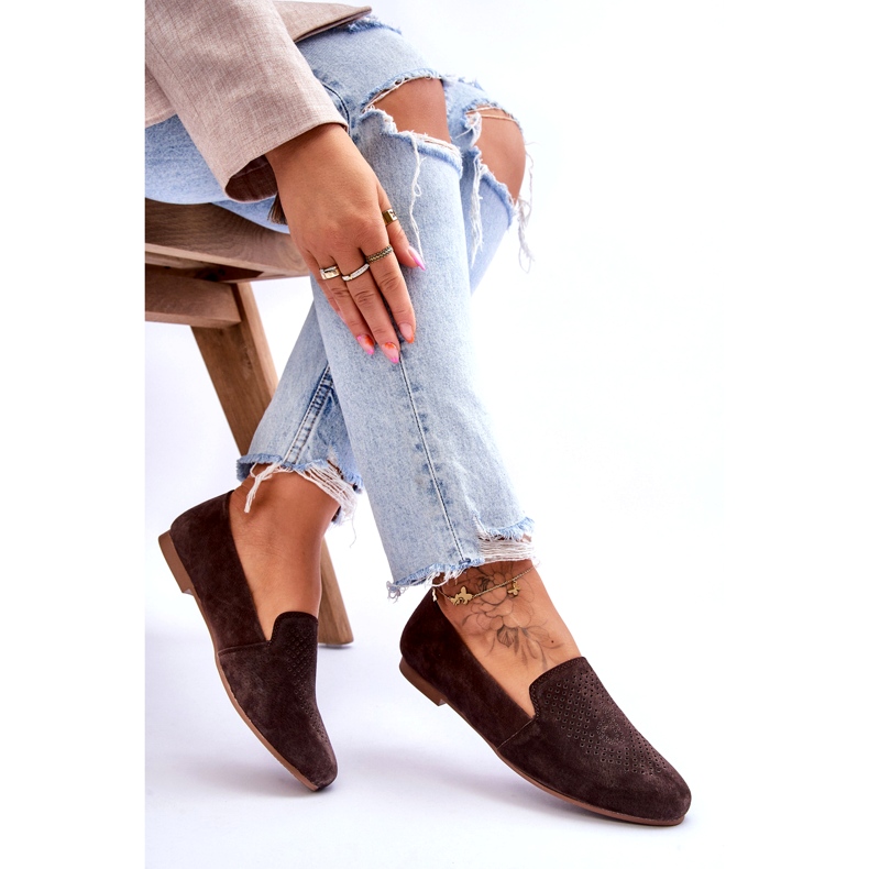 S.Barski Mocasini confortabili din piele intoarsa maro Giovana 5