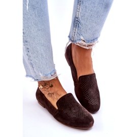 S.Barski Mocasini confortabili din piele intoarsa maro Giovana 4