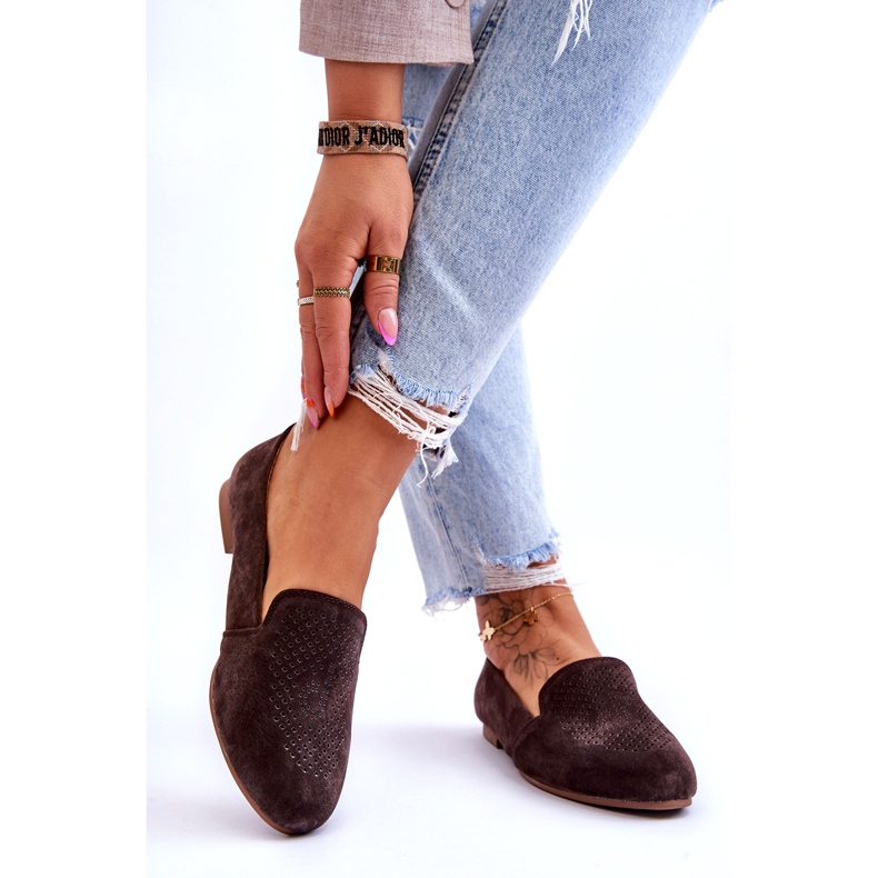 S.Barski Mocasini confortabili din piele intoarsa maro Giovana 2