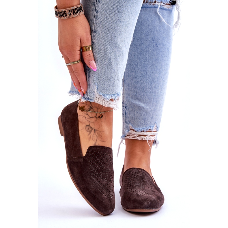 S.Barski Mocasini confortabili din piele intoarsa maro Giovana 1