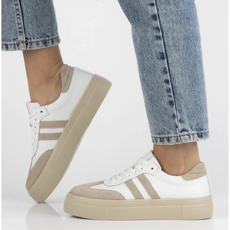 Filippo DP6841/24 adidași din piele alb 2