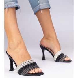 Tocuri elegante negre decorate cu zirconi negru 2