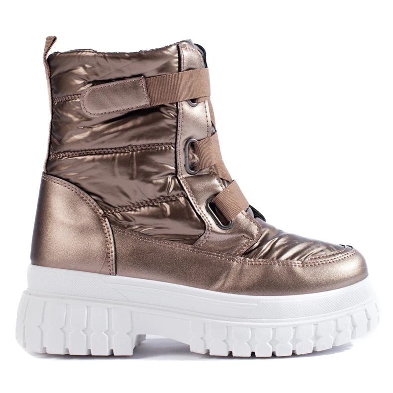 Cizme de zăpadă de damă maro cu velcro 2