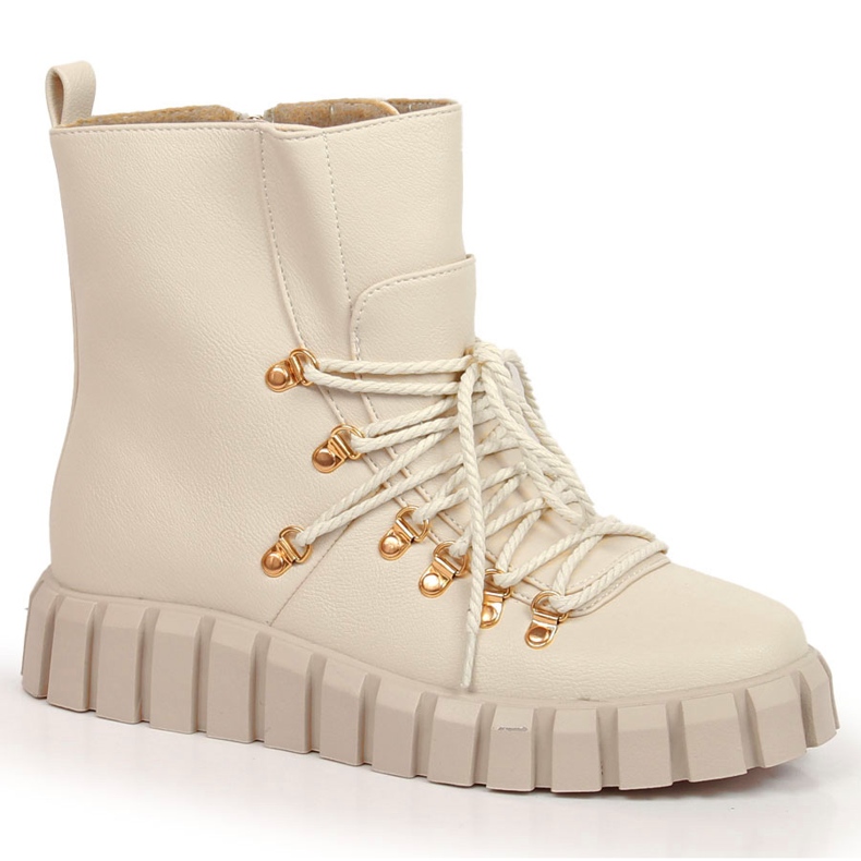 Cizme de dama calduroase cu platforma, bej Potocki WOL108B 1