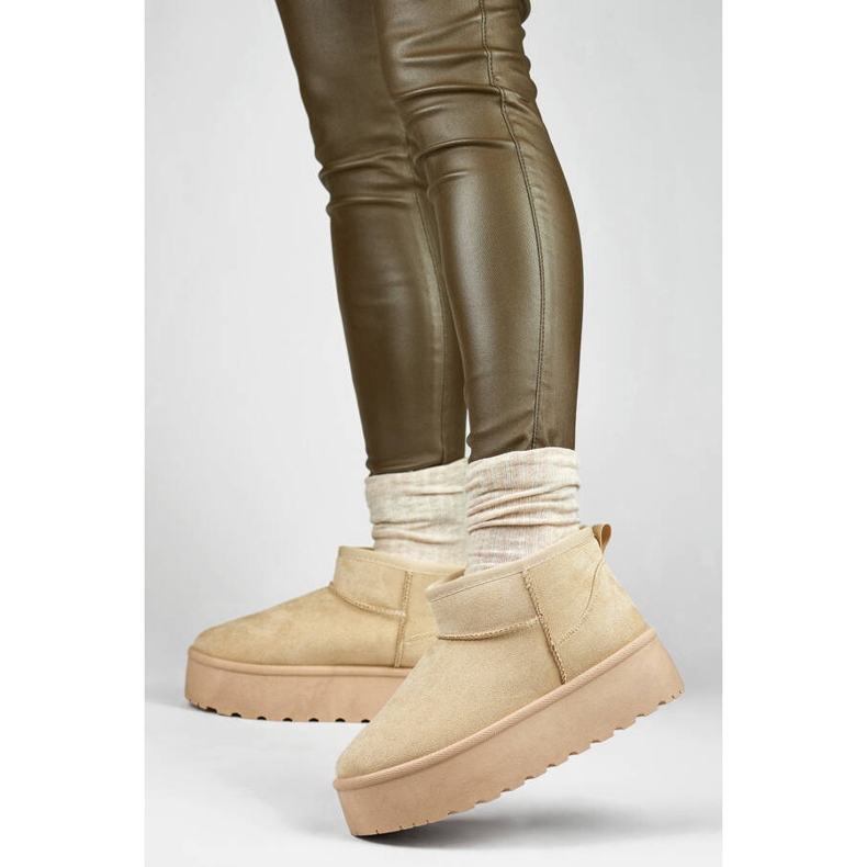 Cizme de zapada dama cu platforma, bej deschis TL242-BE 2