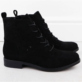 S.Barski Cizme pentru femei deschise pentru femei Black Suede S. Barski Hy51-136 negru 2