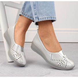 Pantofi pentru un openwork Jezzi jez388b alb 8