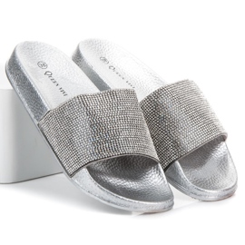 Queen Vivi Papuci Cu Cristale gri 1