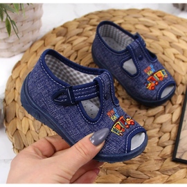 Papuci baieti sandale acasa bleumarin Nazo albastru 1