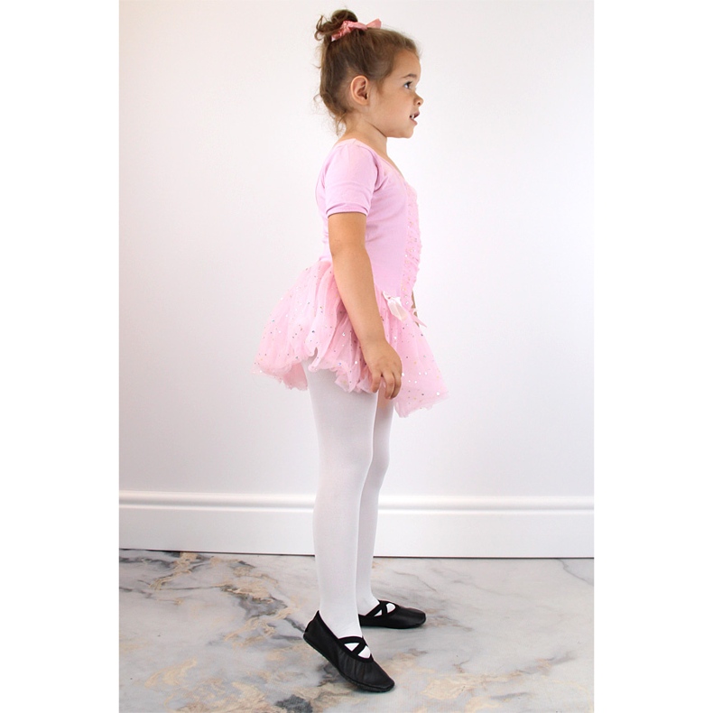 Pantofi de balet din piele cu benzi elastice negre Nazo negru 1