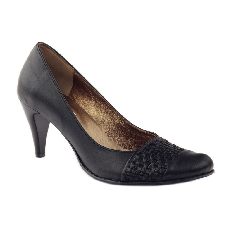 Pompi din piele negri PEES 263 negru 1