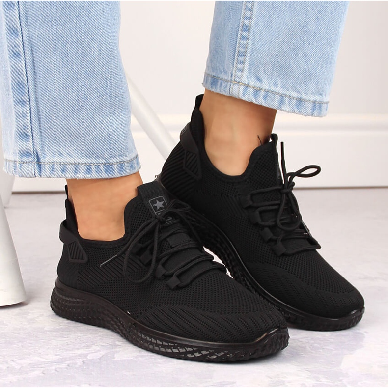 News Pantofi sport cu plasă neagră ușoară NOUTĂȚI negru 1