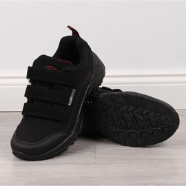 Pantofi de trekking cu Velcro impermeabili negru si rosu American Club 1