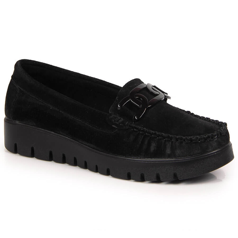Mocasini de dama din piele neagra pe platforma Filippo DP3334 negru 1 Mocasini de dama din piele neagra pe platforma Filippo DP3334 negru 1