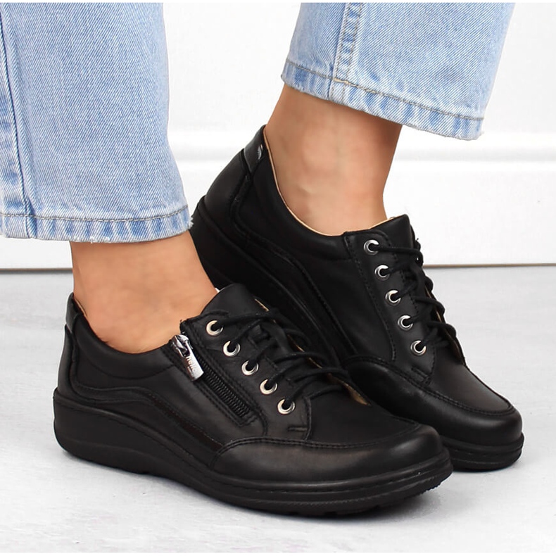 Pantofi de dama comozi, Helios negri negru 1