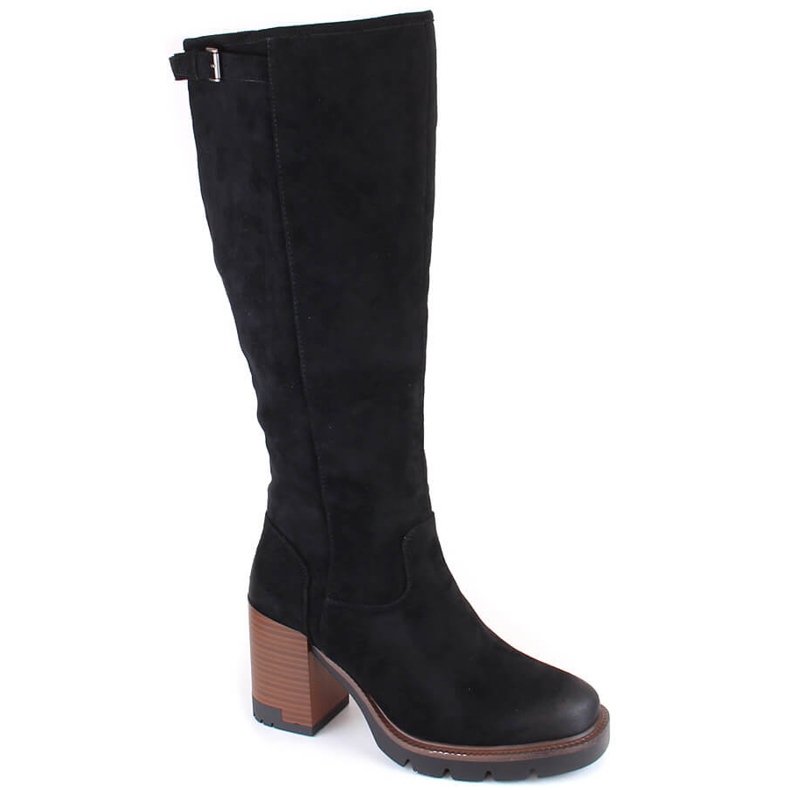 Cizme de dama din piele intoarsa neagra cu toc inalt si platforma, Vinceza 58106 negru 1 Cizme de dama din piele intoarsa neagra cu toc inalt si platforma, Vinceza 58106 negru 1