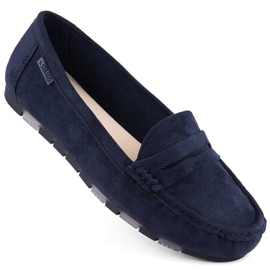 Mocasini confortabili de dama din piele intoarsa, bleumarin Big Star NN274931 albastru 1