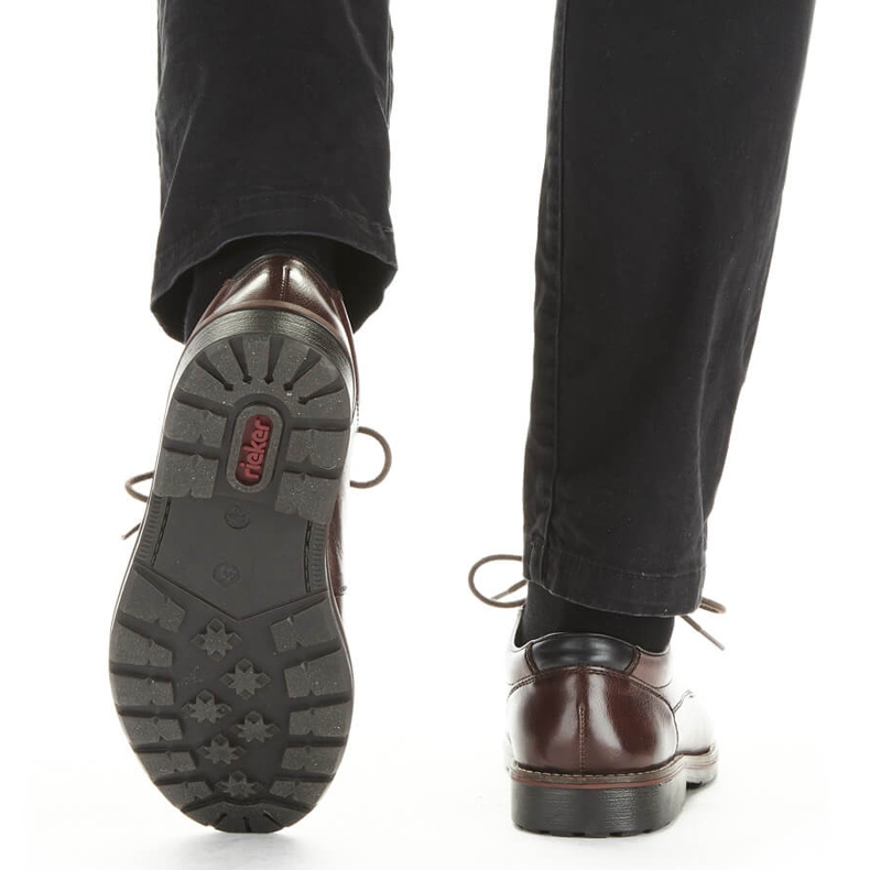 Pantofi barbati confortabili din piele, cu banda elastica, maro, Rieker 15320-25 2 Pantofi barbati confortabili din piele, cu banda elastica, maro, Rieker 15320-25 2